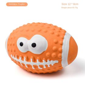 Squeaky Dog Toys; Natural Latex Rubber Dog Balls;  Soft ;  Bouncy & Durable for Small Medium Dogs Puppy Interactive Chew Sound Fetch Play (Colour: Smiley Rugby)