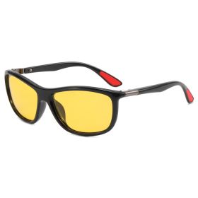 Fashion polarized sunglasses for men and women cross-border cycling glasses UV resistant leisure sports sunglasses (Colour: Black framed yellow tablet)