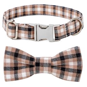 Plaid Dog Collar with Bow Pet Gift Adjustable Soft and Comfy Bowtie Collars for Small Medium Large Dogs (Colour: Style 4, size: S 2.0x40cm)